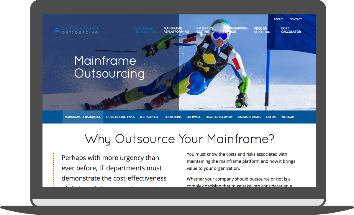 Accelout Mainframe Outsourcing Page