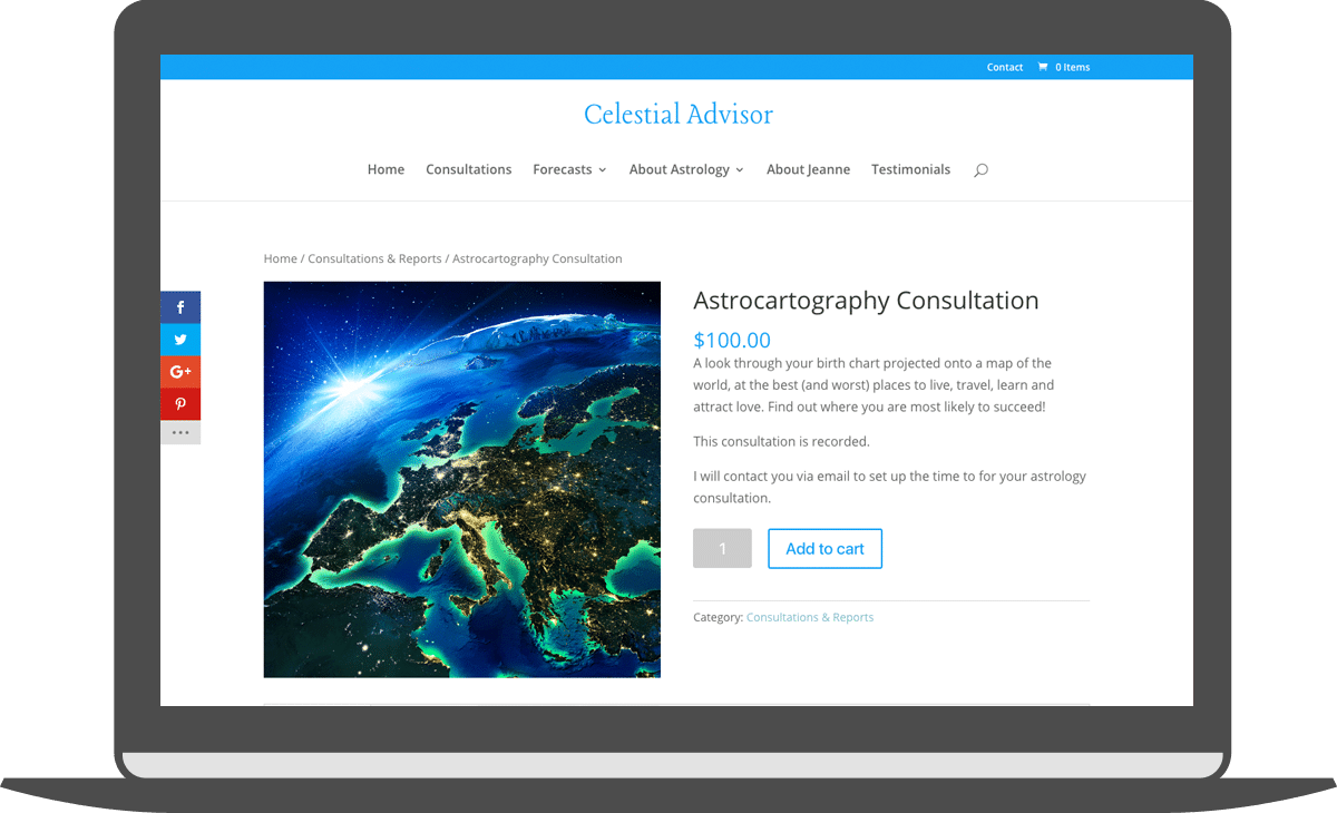 Celestial Advisor Product Page