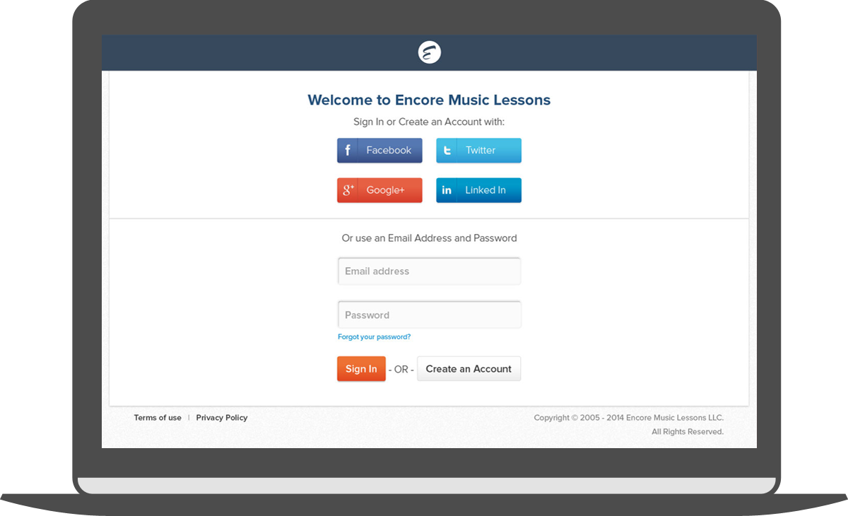 Encore Music Lessons - Teacher Login