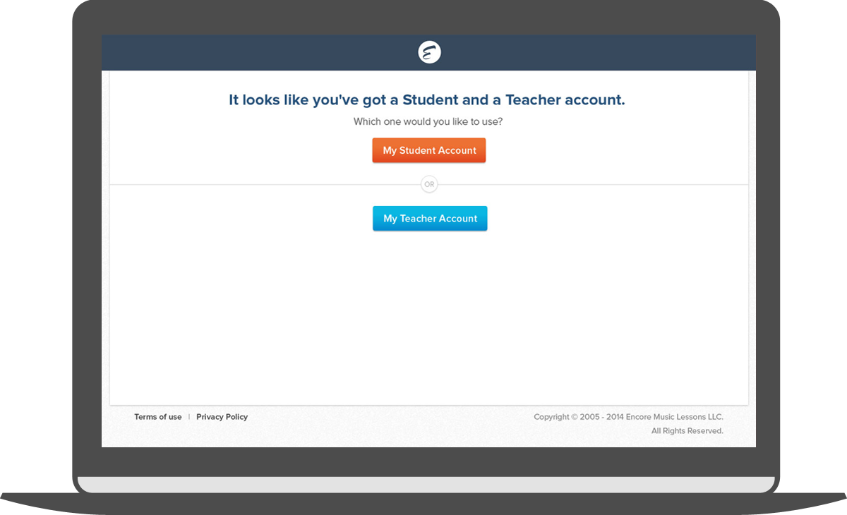 Encore Music Lessons - Multiple Accounts Login