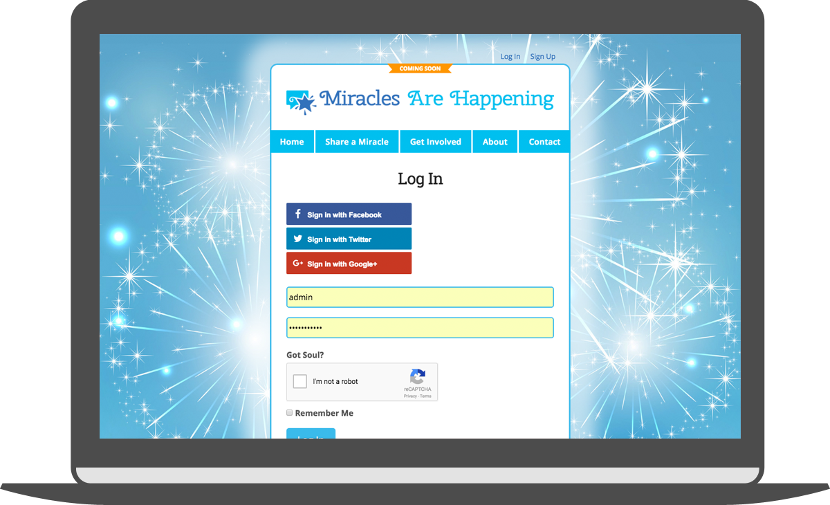 miraclesarehappening_comingsoon_login