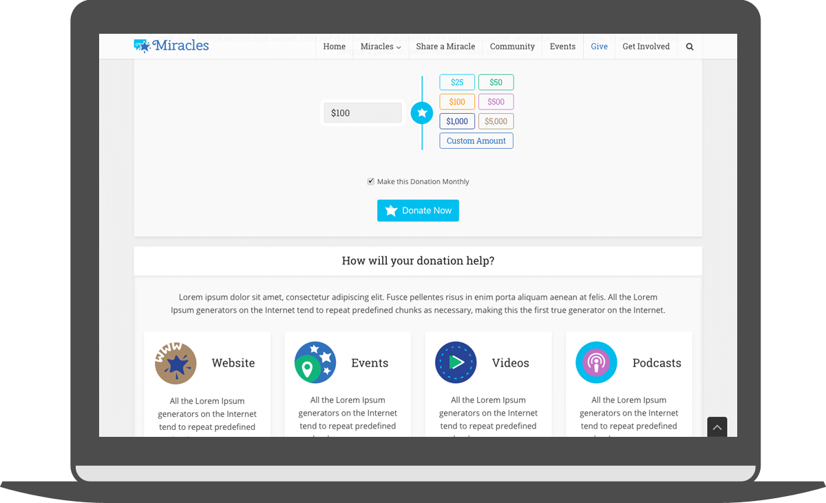 Miracles Are Happening Donation Form