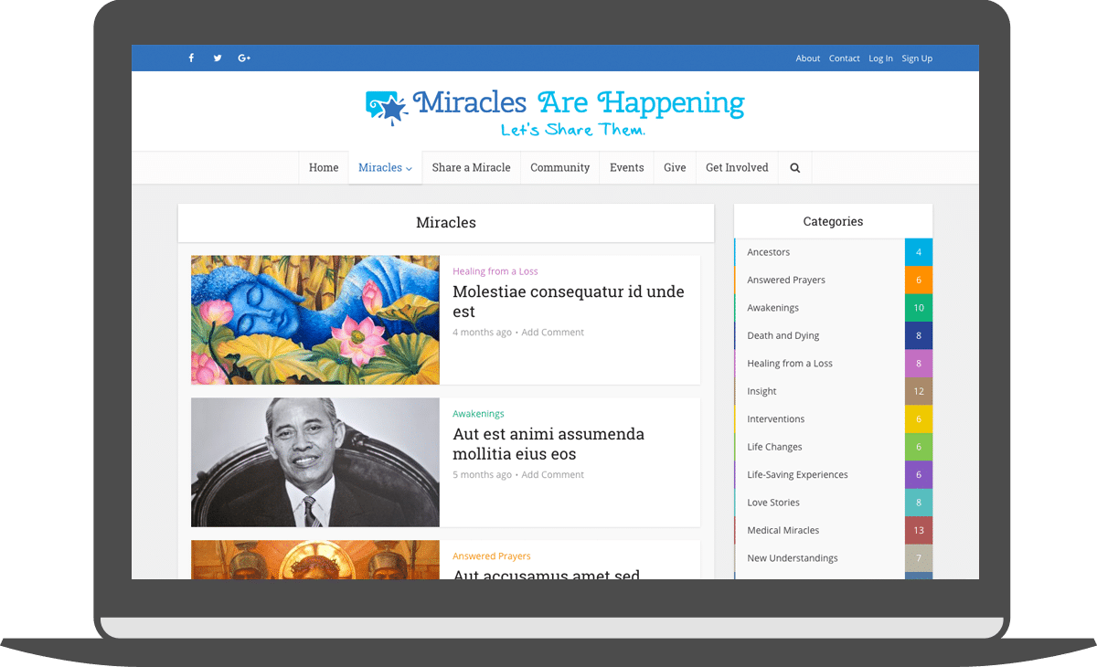 Miracles Are Happening Post Category Page