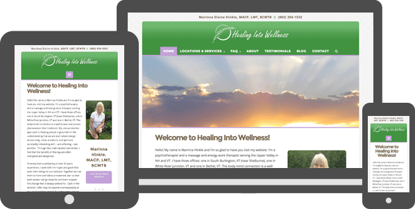 Healing Into Wellness WordPress Website